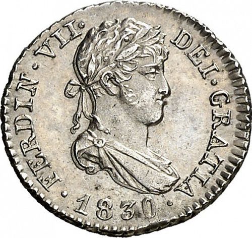 half Real Obverse Image minted in SPAIN in 1830AJ (1808-33  -  FERNANDO VII)  - The Coin Database