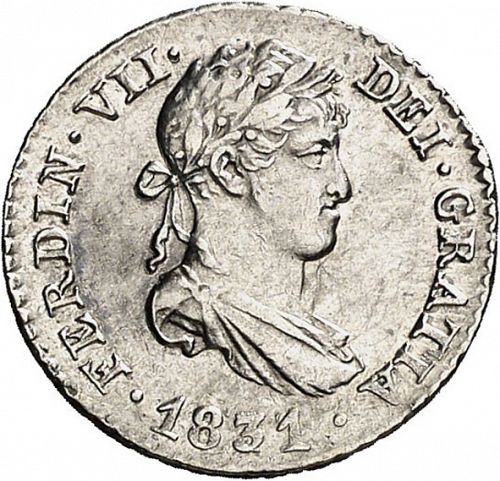half Real Obverse Image minted in SPAIN in 1831AJ (1808-33  -  FERNANDO VII)  - The Coin Database