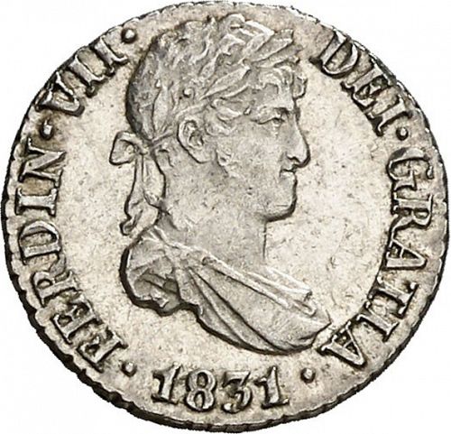 half Real Obverse Image minted in SPAIN in 1831JB (1808-33  -  FERNANDO VII)  - The Coin Database