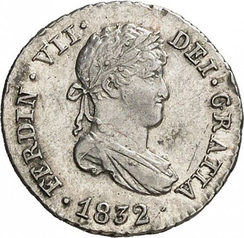 half Real Obverse Image minted in SPAIN in 1832AJ (1808-33  -  FERNANDO VII)  - The Coin Database