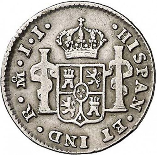 half Real Reverse Image minted in SPAIN in 1812JJ (1808-33  -  FERNANDO VII)  - The Coin Database