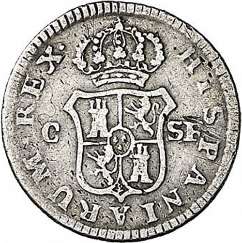 half Real Reverse Image minted in SPAIN in 1814SF (1808-33  -  FERNANDO VII)  - The Coin Database