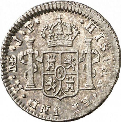 half Real Reverse Image minted in SPAIN in 1818JP (1808-33  -  FERNANDO VII)  - The Coin Database