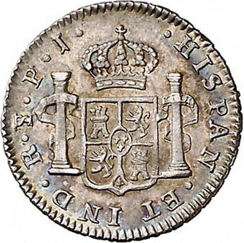 half Real Reverse Image minted in SPAIN in 1818PJ (1808-33  -  FERNANDO VII)  - The Coin Database