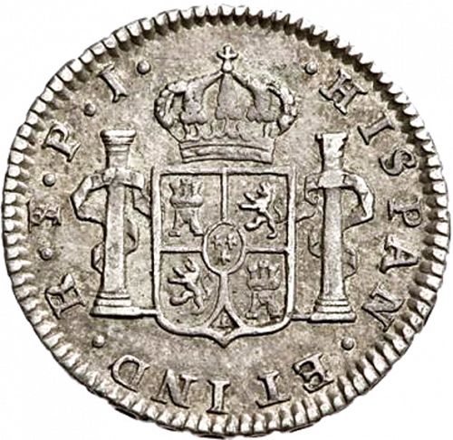 half Real Reverse Image minted in SPAIN in 1819PJ (1808-33  -  FERNANDO VII)  - The Coin Database