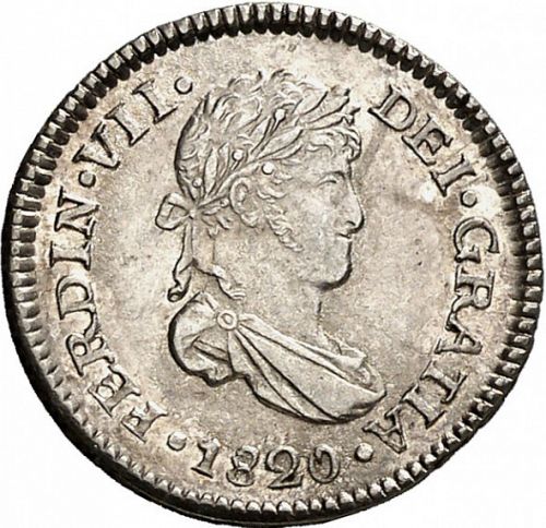 half Real Reverse Image minted in SPAIN in 1820M (1808-33  -  FERNANDO VII)  - The Coin Database
