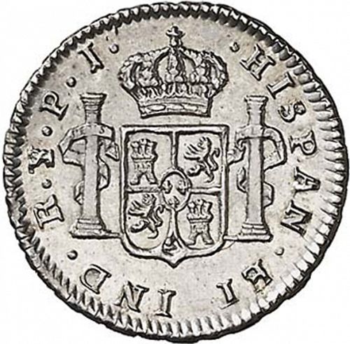 half Real Reverse Image minted in SPAIN in 1821PJ (1808-33  -  FERNANDO VII)  - The Coin Database