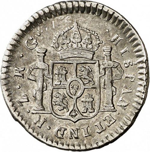 half Real Reverse Image minted in SPAIN in 1821RG (1808-33  -  FERNANDO VII)  - The Coin Database
