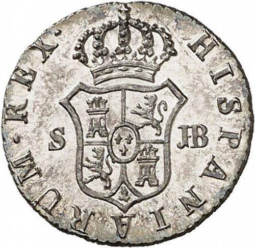 half Real Reverse Image minted in SPAIN in 1832JB (1808-33  -  FERNANDO VII)  - The Coin Database