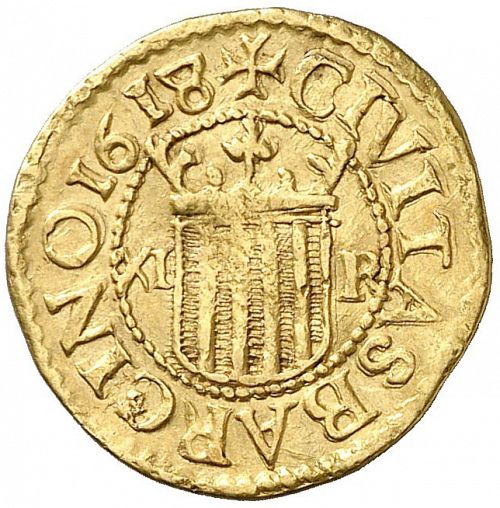 1/3 Trentin Reverse Image minted in SPAIN in 1618 (1598-21  -  FELIPE III - Local Coinage)  - The Coin Database
