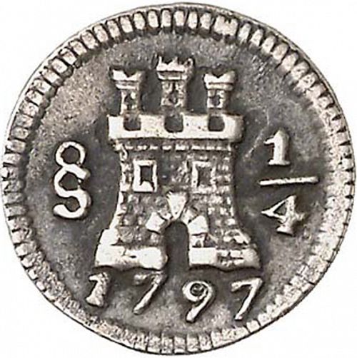 1/4 Real Obverse Image minted in SPAIN in 1797 (1788-08  -  CARLOS IV)  - The Coin Database