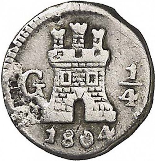 1/4 Real Obverse Image minted in SPAIN in 1804 (1788-08  -  CARLOS IV)  - The Coin Database