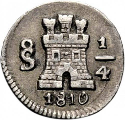 1/4 Real Obverse Image minted in SPAIN in 1810 (1808-33  -  FERNANDO VII)  - The Coin Database