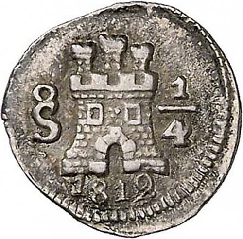 1/4 Real Obverse Image minted in SPAIN in 1812 (1808-33  -  FERNANDO VII)  - The Coin Database