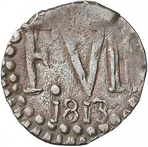 1 Quarto Obverse Image minted in SPAIN in 1813 (1810-22  -  FERNANDO VII - Independence War)  - The Coin Database