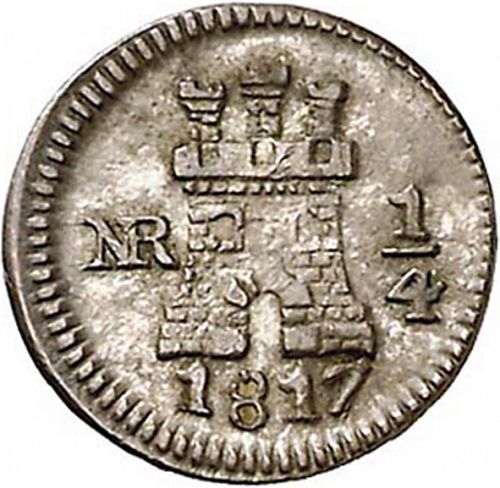 1/4 Real Obverse Image minted in SPAIN in 1814 (1808-33  -  FERNANDO VII)  - The Coin Database