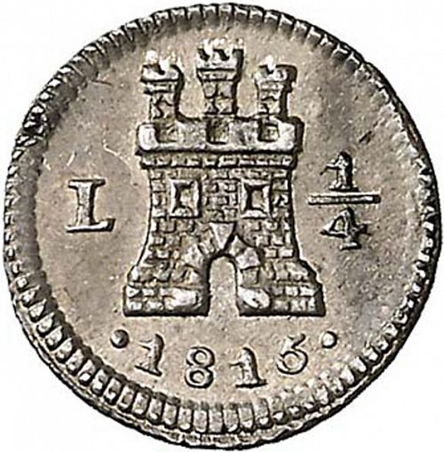 1/4 Real Obverse Image minted in SPAIN in 1815 (1808-33  -  FERNANDO VII)  - The Coin Database