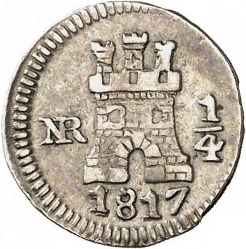 1/4 Real Obverse Image minted in SPAIN in 1817 (1808-33  -  FERNANDO VII)  - The Coin Database