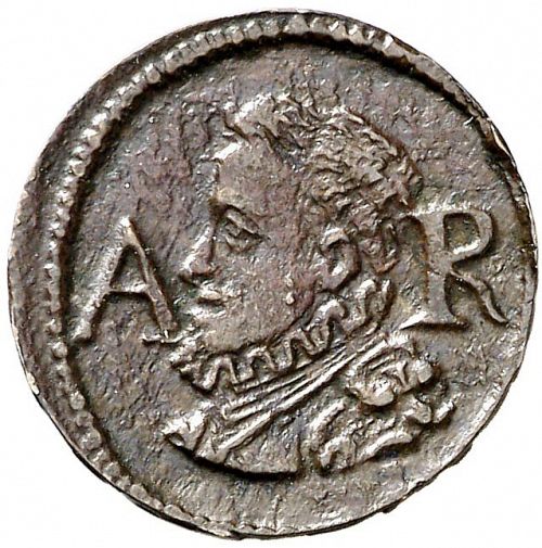 1 Ardite Obverse Image minted in SPAIN in 1613 (1598-21  -  FELIPE III - Local Coinage)  - The Coin Database