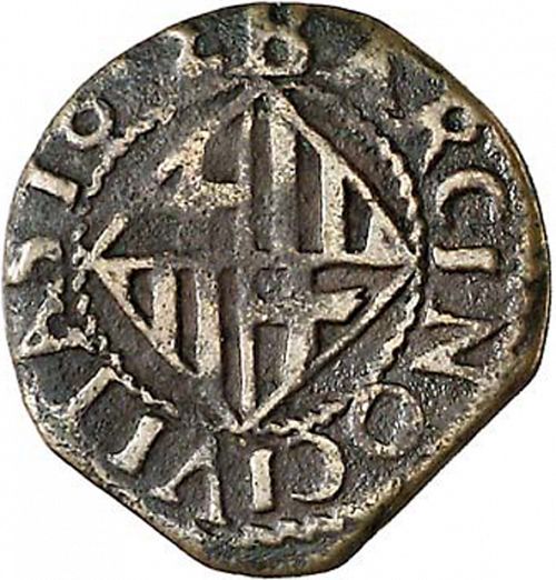 1 Ardite Reverse Image minted in SPAIN in 1612 (1598-21  -  FELIPE III - Local Coinage)  - The Coin Database