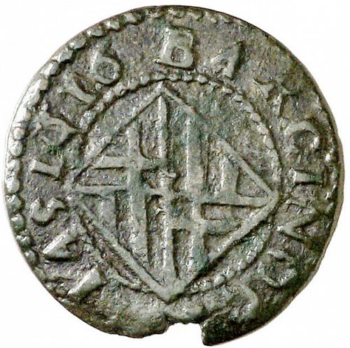 1 Ardite Reverse Image minted in SPAIN in 1616 (1598-21  -  FELIPE III - Local Coinage)  - The Coin Database