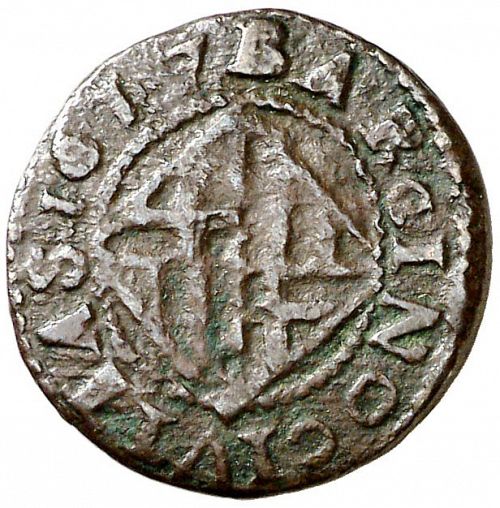 1 Ardite Reverse Image minted in SPAIN in 1617 (1598-21  -  FELIPE III - Local Coinage)  - The Coin Database