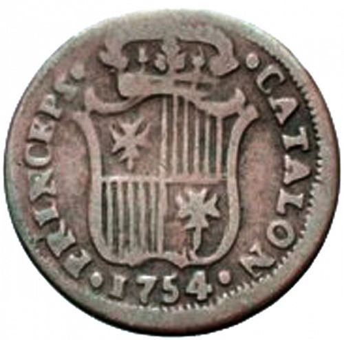 1 ardite Reverse Image minted in SPAIN in 1754 (1746-59  -  FERNANDO VI - Local Coinage)  - The Coin Database