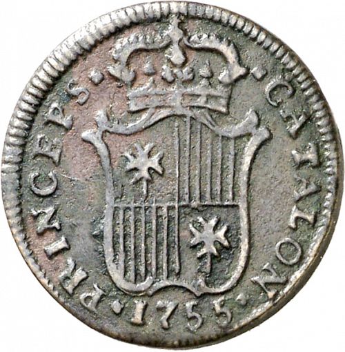 1 ardite Reverse Image minted in SPAIN in 1755 (1746-59  -  FERNANDO VI - Local Coinage)  - The Coin Database