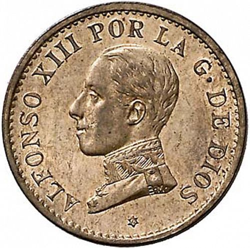 1 Céntimo Obverse Image minted in SPAIN in 1912 / 12 (1886-31  -  ALFONSO XIII)  - The Coin Database
