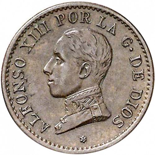 1 Céntimo Obverse Image minted in SPAIN in 1913 / 13 (1886-31  -  ALFONSO XIII)  - The Coin Database