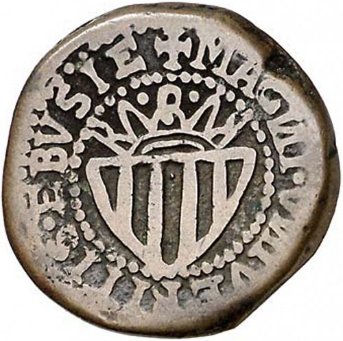 1 Cinquena Reverse Image minted in SPAIN in 1686 (1665-00  -  CARLOS II - Local Coinage)  - The Coin Database