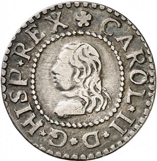 1 Croat Obverse Image minted in SPAIN in 1675 (1665-00  -  CARLOS II - Local Coinage)  - The Coin Database