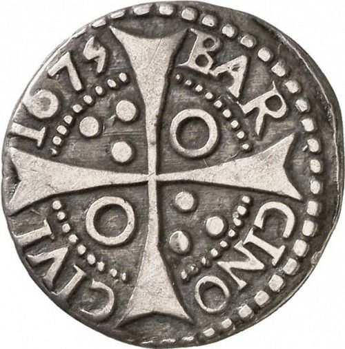 1 Croat Reverse Image minted in SPAIN in 1675 (1665-00  -  CARLOS II - Local Coinage)  - The Coin Database