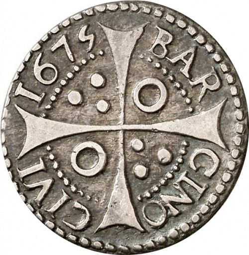1 Croat Reverse Image minted in SPAIN in 1675 (1665-00  -  CARLOS II - Local Coinage)  - The Coin Database