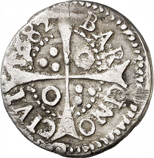 1 Croat Reverse Image minted in SPAIN in 1682 (1665-00  -  CARLOS II - Local Coinage)  - The Coin Database