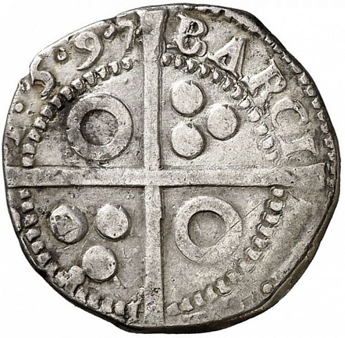 1 Croat Reverse Image minted in SPAIN in 1597 (1556-98  -  FELIPE II - Local Coinage)  - The Coin Database