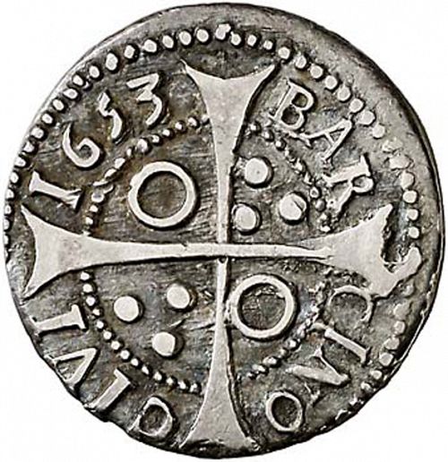 1 Croat Reverse Image minted in SPAIN in 1653 (1621-65  -  FELIPE IV - Local Coinage)  - The Coin Database