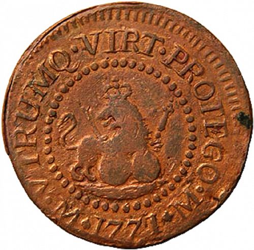 1 Cuarto Reverse Image minted in SPAIN in 1771 (1759-88  -  CARLOS III - Local Coinage)  - The Coin Database