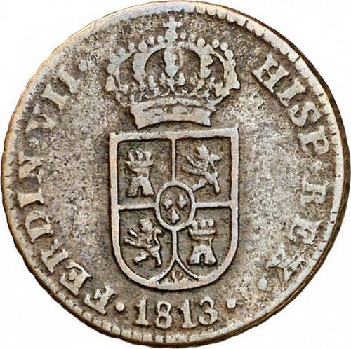 1 Cuarto Obverse Image minted in SPAIN in 1813 (1808-33  -  FERNANDO VII - Local coinage)  - The Coin Database