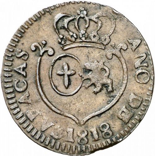 1 Quarto Obverse Image minted in SPAIN in 1818 (1810-22  -  FERNANDO VII - Independence War)  - The Coin Database