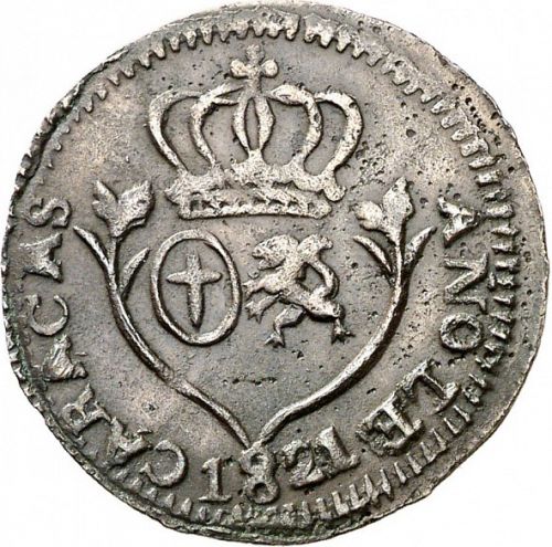1 Quarto Obverse Image minted in SPAIN in 1821 (1810-22  -  FERNANDO VII - Independence War)  - The Coin Database