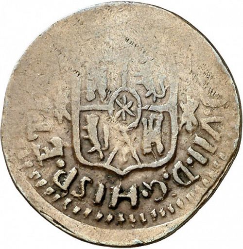 1 Quarto Obverse Image minted in SPAIN in 1823 (1808-33  -  FERNANDO VII - Local coinage)  - The Coin Database