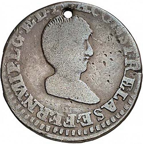 1 Quarto Obverse Image minted in SPAIN in 1824 (1808-33  -  FERNANDO VII - Local coinage)  - The Coin Database