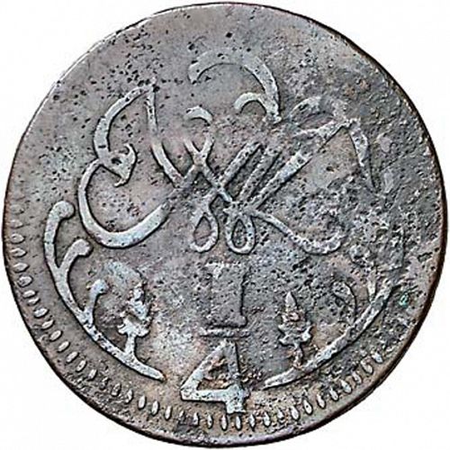 1 Quarto Reverse Image minted in SPAIN in 1813 (1810-22  -  FERNANDO VII - Independence War)  - The Coin Database