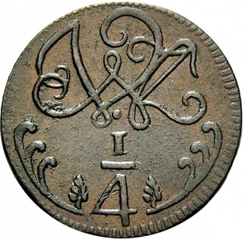1 Quarto Reverse Image minted in SPAIN in 1817 (1810-22  -  FERNANDO VII - Independence War)  - The Coin Database
