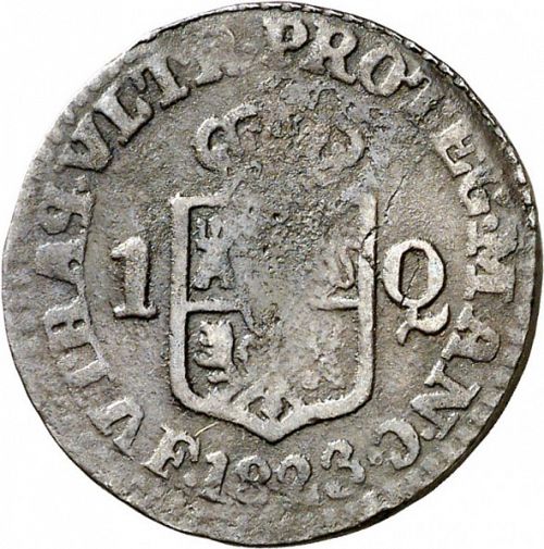 1 Quarto Reverse Image minted in SPAIN in 1823 (1808-33  -  FERNANDO VII - Local coinage)  - The Coin Database