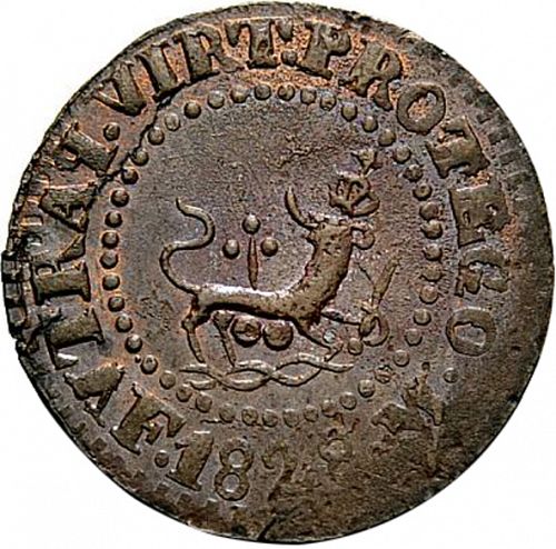1 Quarto Reverse Image minted in SPAIN in 1828 (1808-33  -  FERNANDO VII - Local coinage)  - The Coin Database