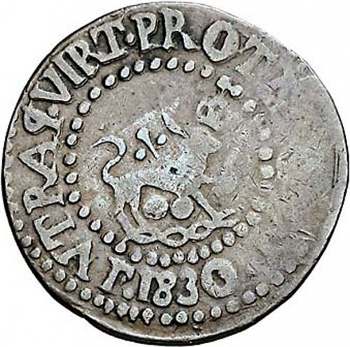 1 Quarto Reverse Image minted in SPAIN in 1830 (1808-33  -  FERNANDO VII - Local coinage)  - The Coin Database