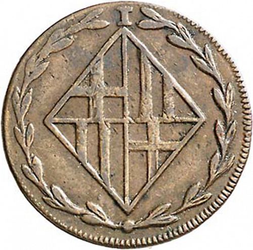 1 Cuarto Obverse Image minted in SPAIN in 1808 (1808-13  -  JOSE NAPOLEON - Barcelona)  - The Coin Database