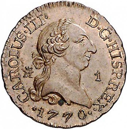 1 Maravedí Obverse Image minted in SPAIN in 1770 (1759-88  -  CARLOS III)  - The Coin Database